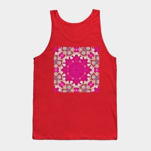 hippie chic bohemian indian pattern seashells pink fuschia mandala Tank Top